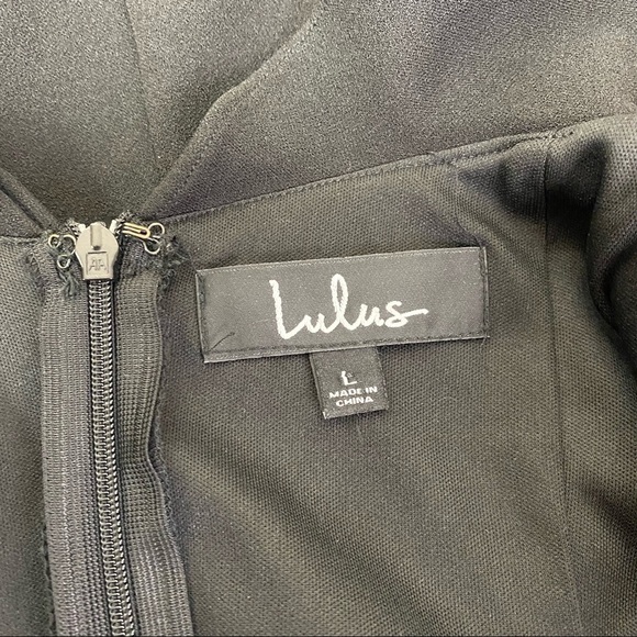 Lulu’s Tier Ruffle Flounce Front Black Cocktail Dress Size L - Picture 9 of 9